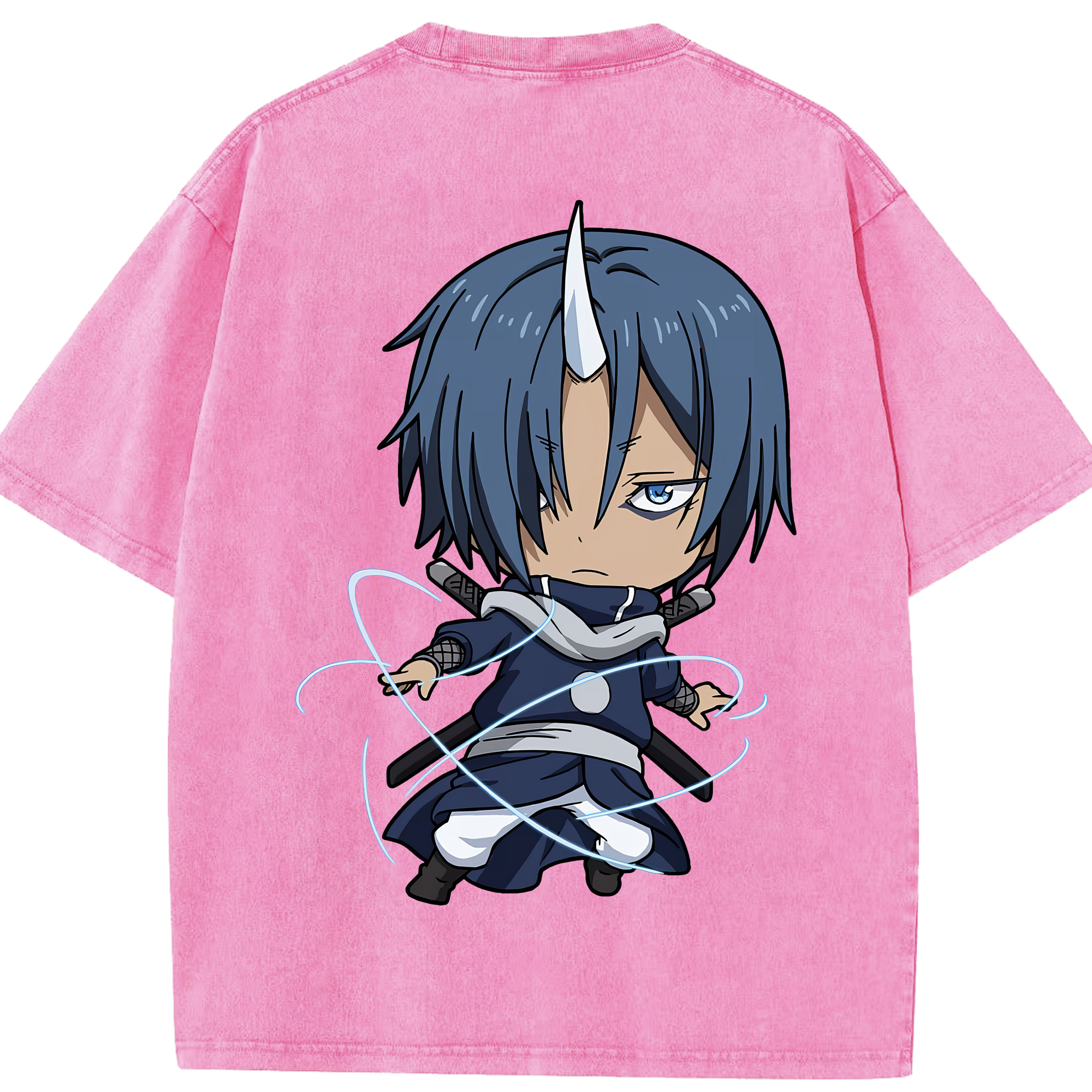 （画像用） 転スラ Regarding Reincarnated to Slime 綿100% ヴィンテージ風 半袖Tシャツ（背面プリント）